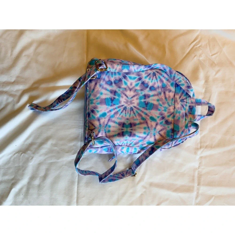 Under One Sky Tie Dye Mini Backpack Cat Ears Purple Blue Zippered Small Bag